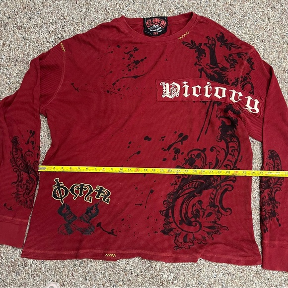 Affliction style One More Round OMR graphic cotton long sleeves - Picture 2 of 4